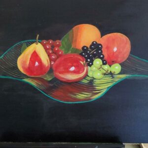 Fruit on glass dish